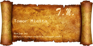Tomor Mietta névjegykártya